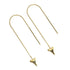 Boucles d'oreilles à enfiler avec chaîne à dents de requin par Lauren Howe | Or Vermeil .925 | Cristal noir